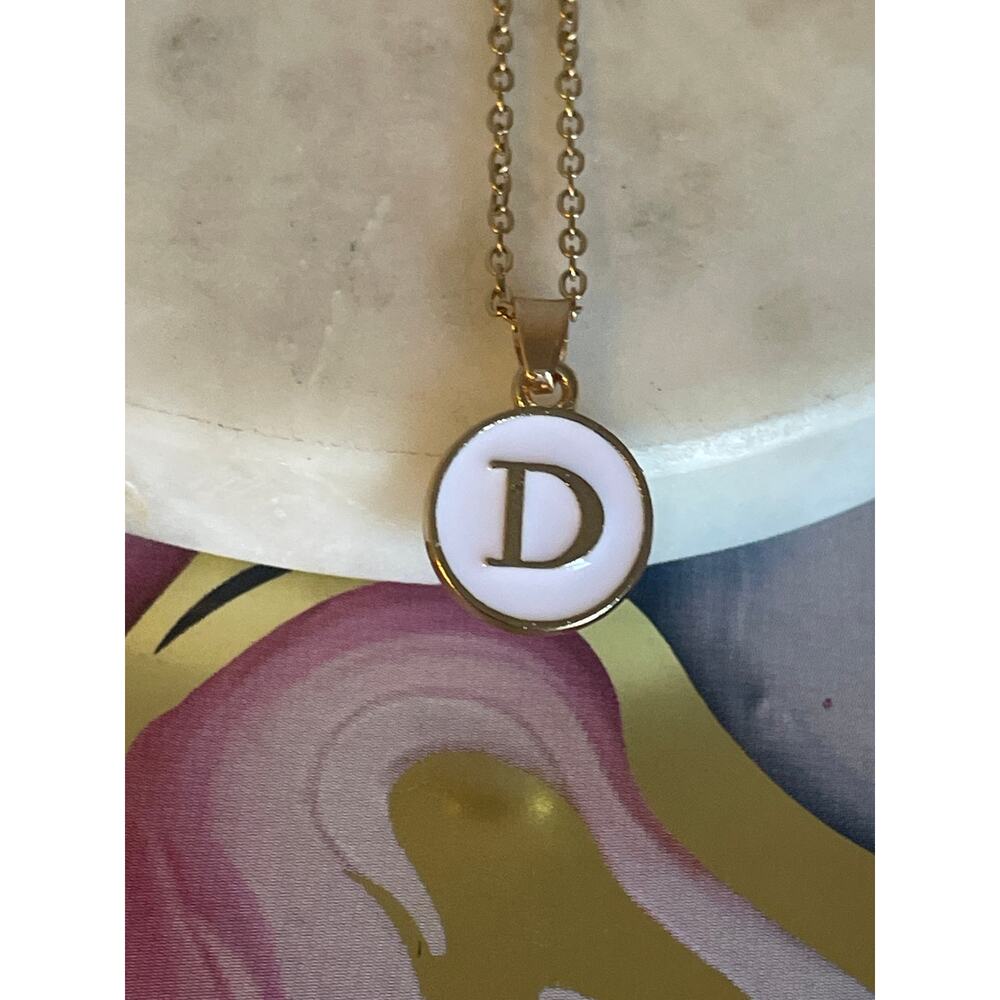 C Letter initial pendant necklace stainless steel